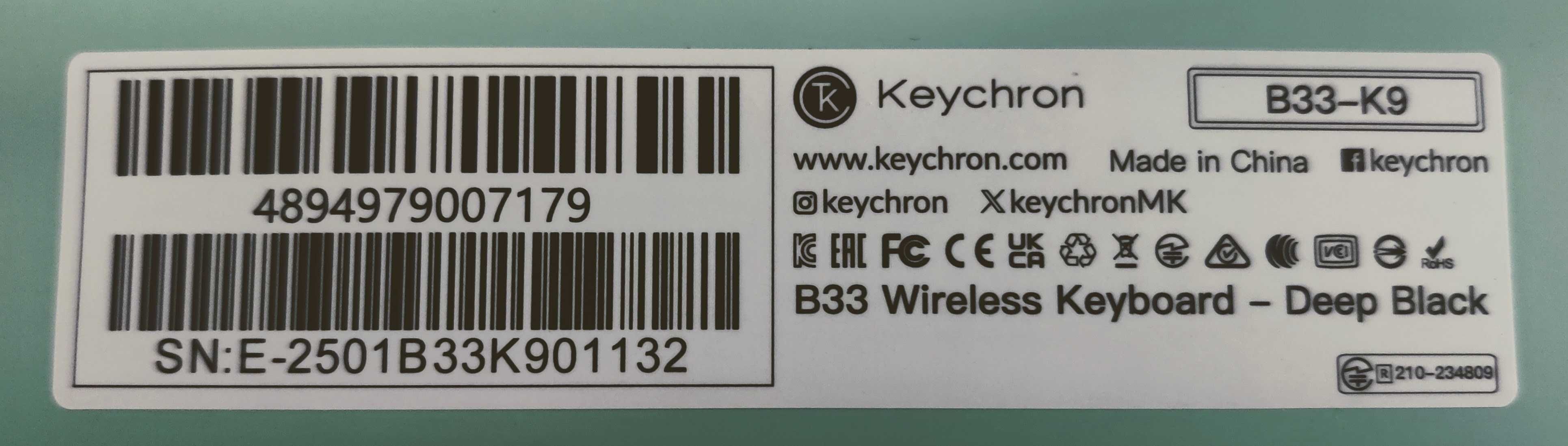 Бездротова повнопрофільна ножична клавіатура для роботи Keychron B33