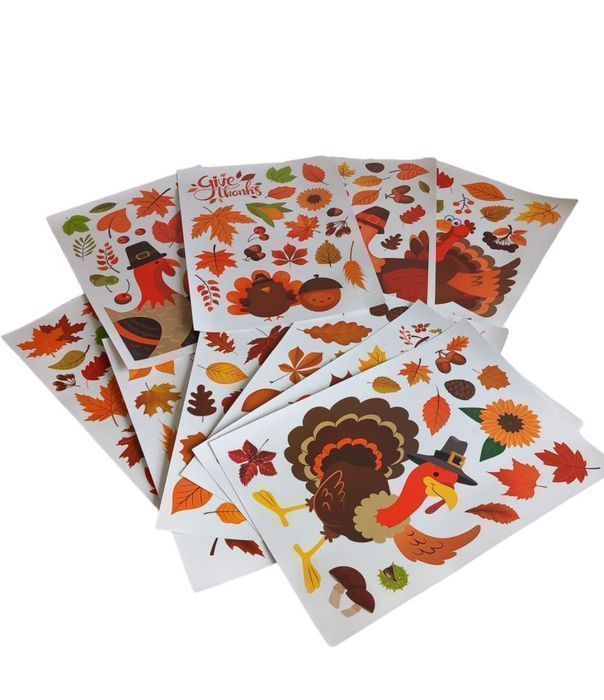 Naklejki na okna jesienna dekoracja okien 10arkusz