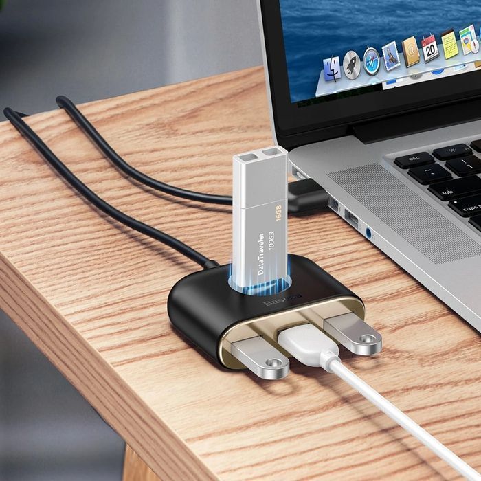 Baseus HUB przejściówka USB Typ C do 1 x USB 3.0 + 3 x USB 2.0 100cm
