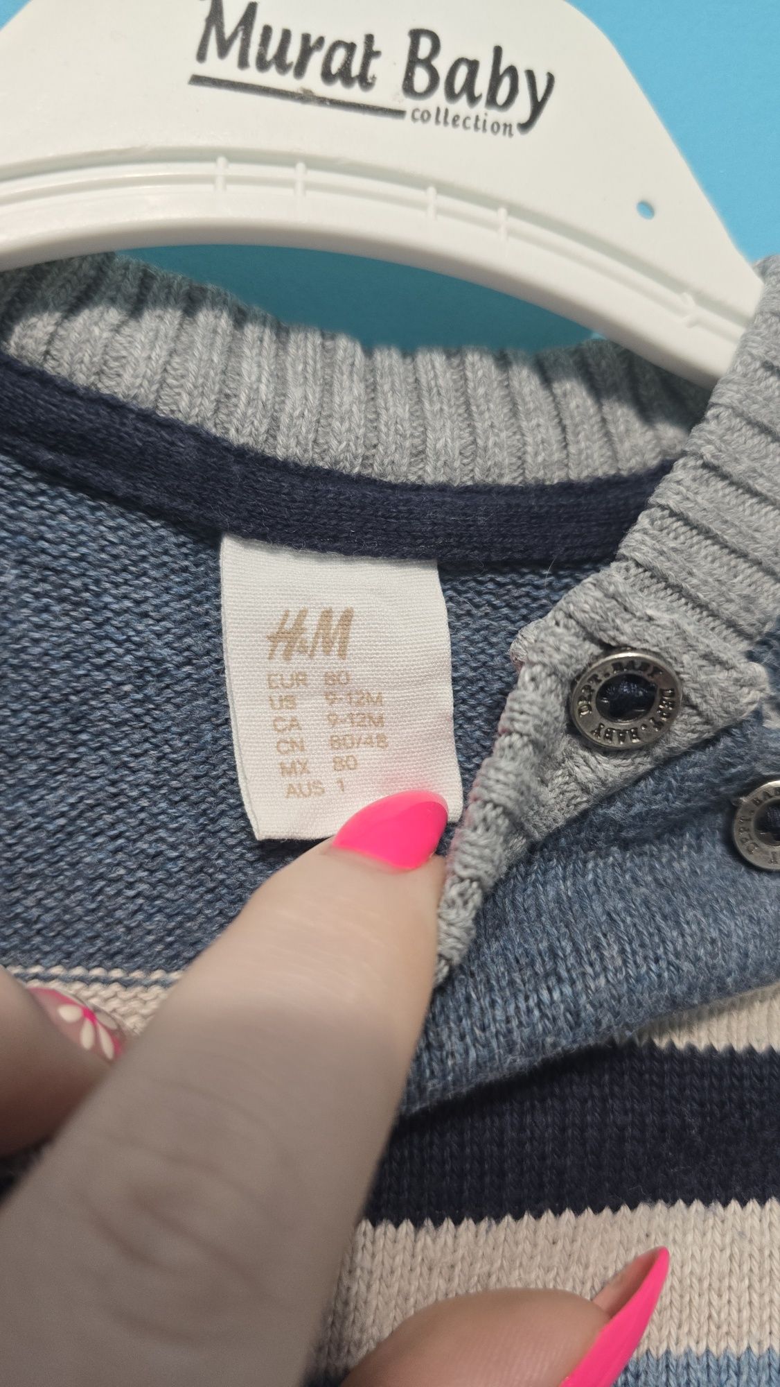 Sweterek H&M w paski 80