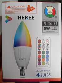 Żarówki LED E 14 HEKEE sterowane z pilota