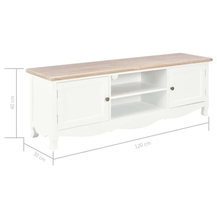 Szafka pod TV, biała, 120 x 30 x 40 cm, drewniana