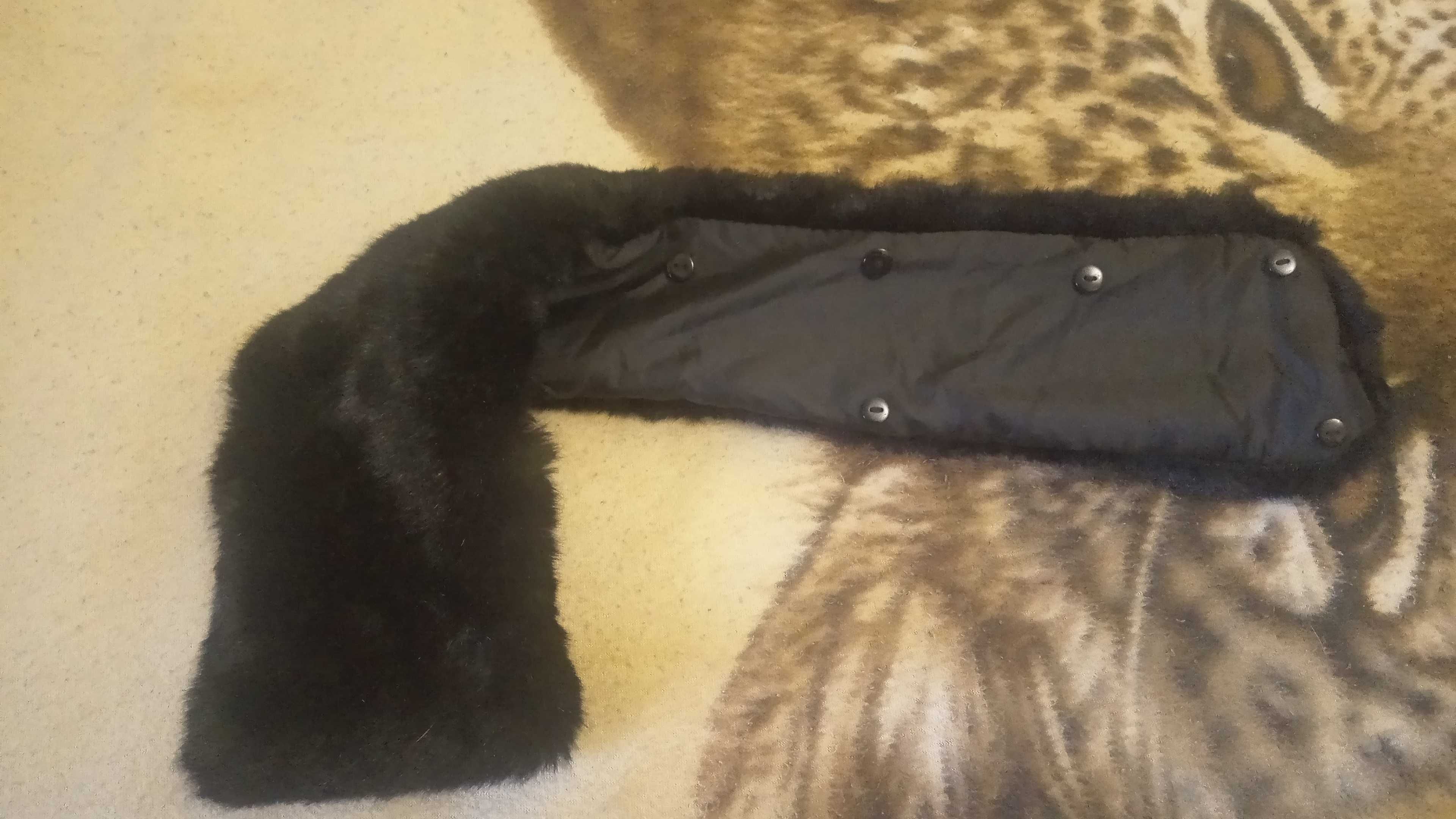 Продажа  воротник на  пальто , куртку черный с  мехом  новый
