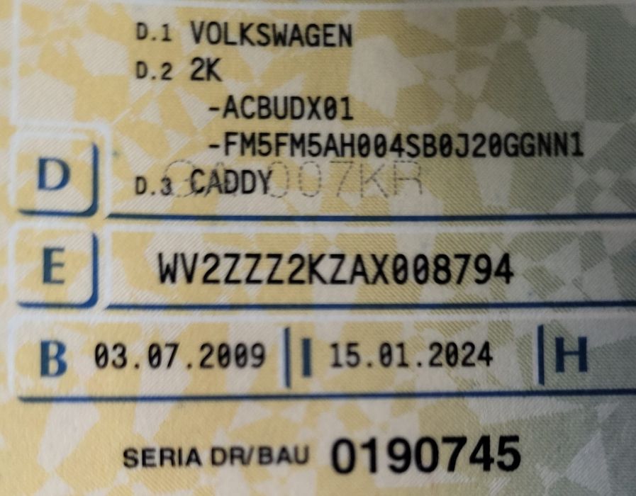 Vw caddy benzyna/lpg