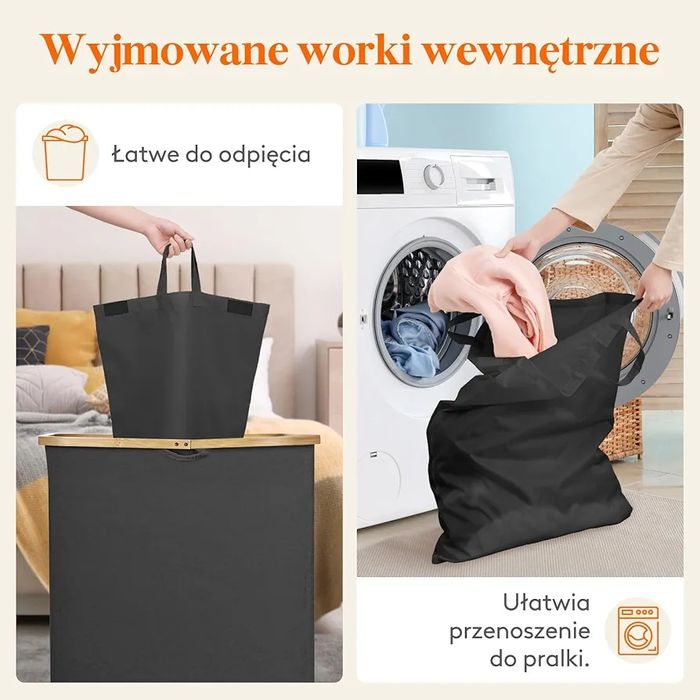 Potróny Kosz Pojemnik – Organizer na Pranie z Pokrywką 150l 733
