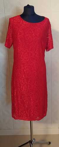 Sukienka koronkowa czerwona 42