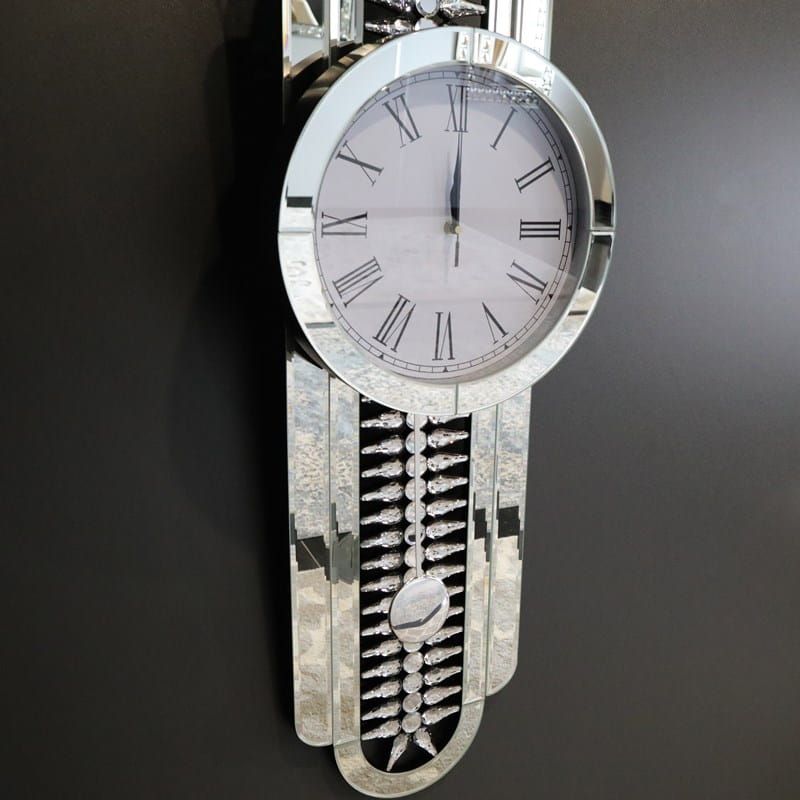 Prostokątny zegar ścienny glamour 33x100cm C-0622