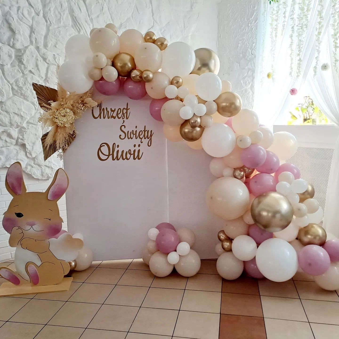Balony z helem ścianki na imprezy wesele komunie chrzest dekoracje sal