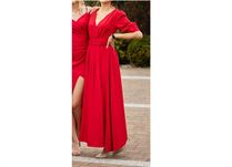 Sukienka na wesele maxi z krótkim rękawem Sowl Royal Red rozmiar XS