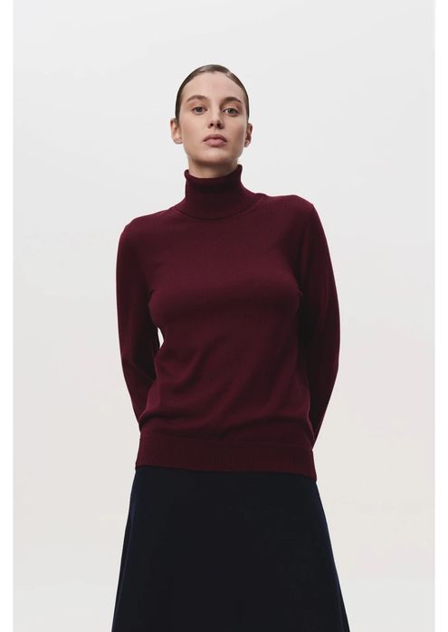 Гольф Hugo Boss жіночий темно-бордового кольору XS 100% вовна