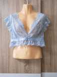 bralet, braletka, top, crop top, rozm. XL, koronka, błękitna, stanik