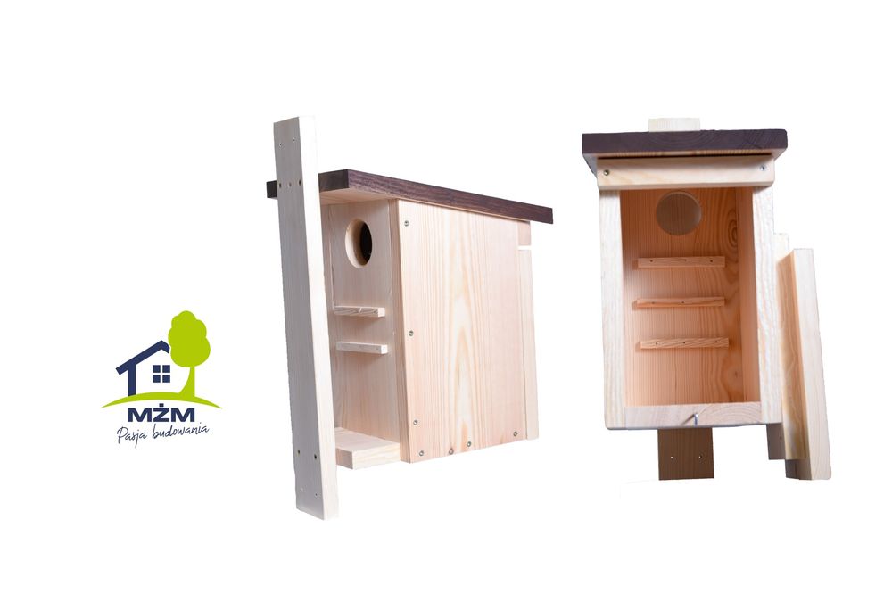 Budki dla wiewiórki, popielic.