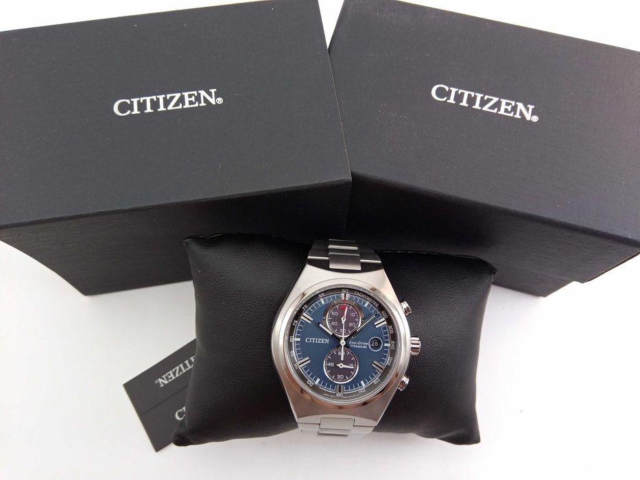 Титановые мужские часы Citizen Eco-Drive CA7090-52L, хронограф, сапфир