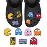 Przypinki do Crocs PAC MAN GAMING do butów telefonu torby zestaw 7 szt