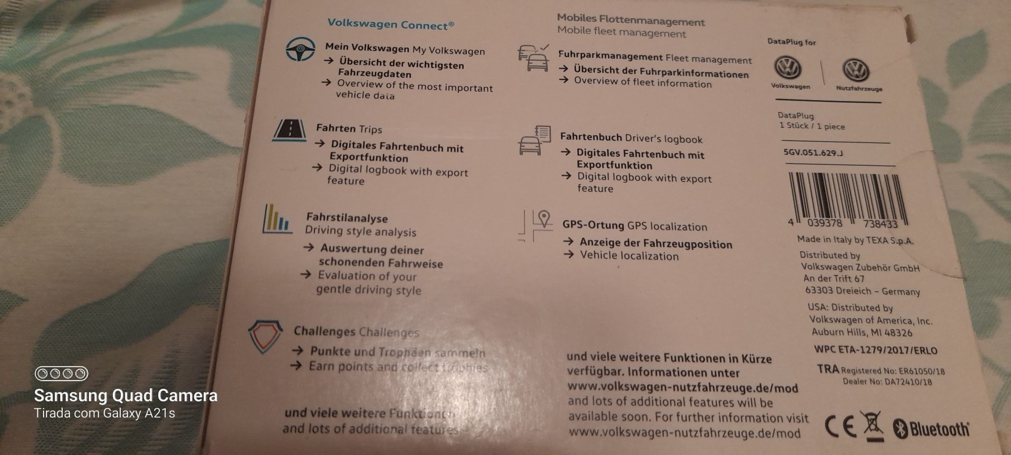 Data OBDII da VW a partir de 2008. Também localiza o carro