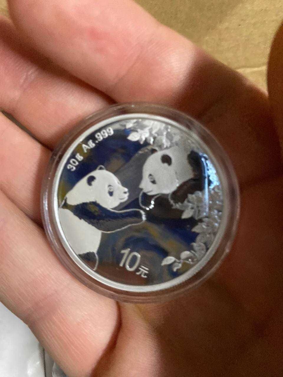 Срібна інвестиційна монета 30g Китайська Панда 999