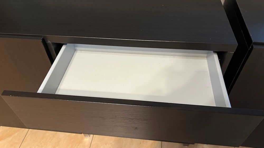 Dwie komody BESTA - Kombinacja z drzwiami, czarnobrąz 120x42x74