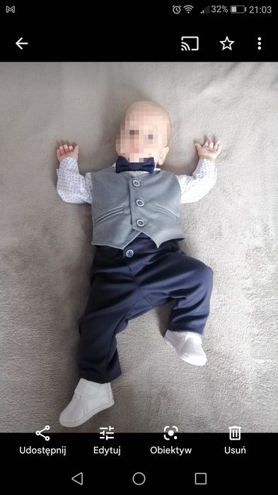 Komplet na chrzciny jak now ok 6 mcy + sweterek