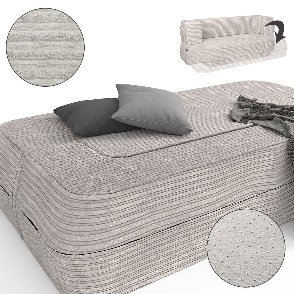 Sofa "Lille", Beżowy, 190 cm z funkcją spania, Vitalispa"