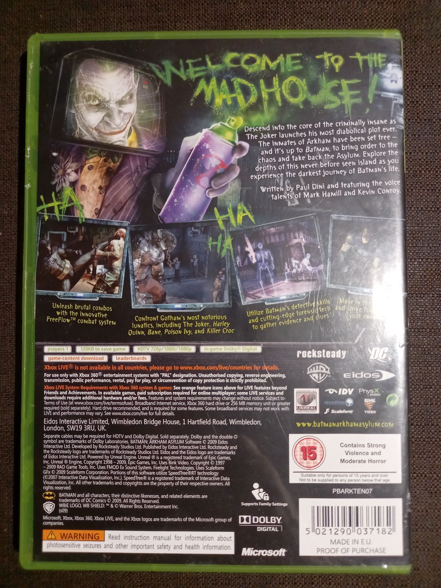 Gra Batman Arkham Asylum na xbox 360