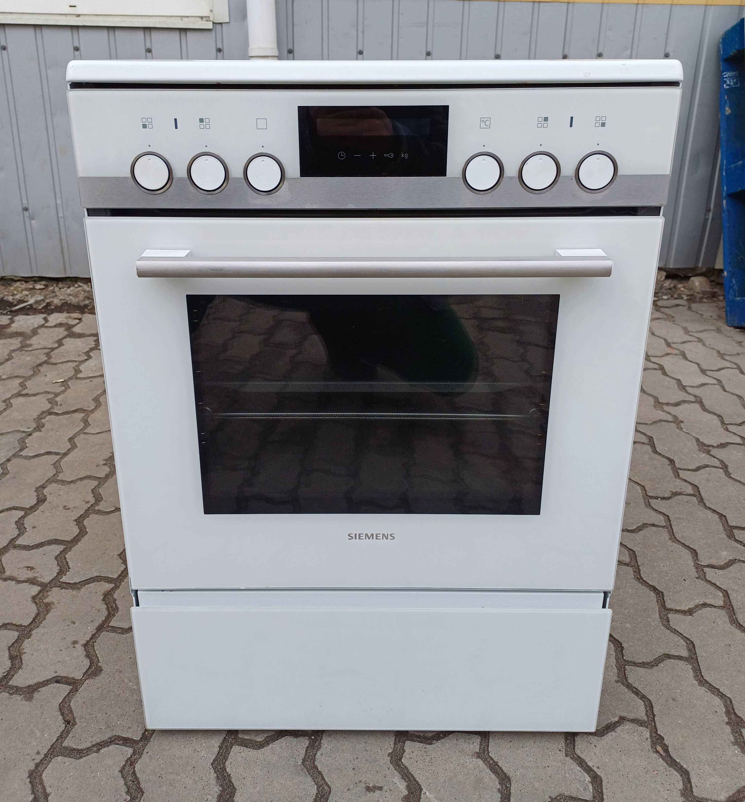 Електрична кухонна плита 60см Сіменс IQ500 Siemens HK9S5A220 біле скло