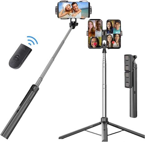Selfie-stick duplo com tripé e comando - 160cm