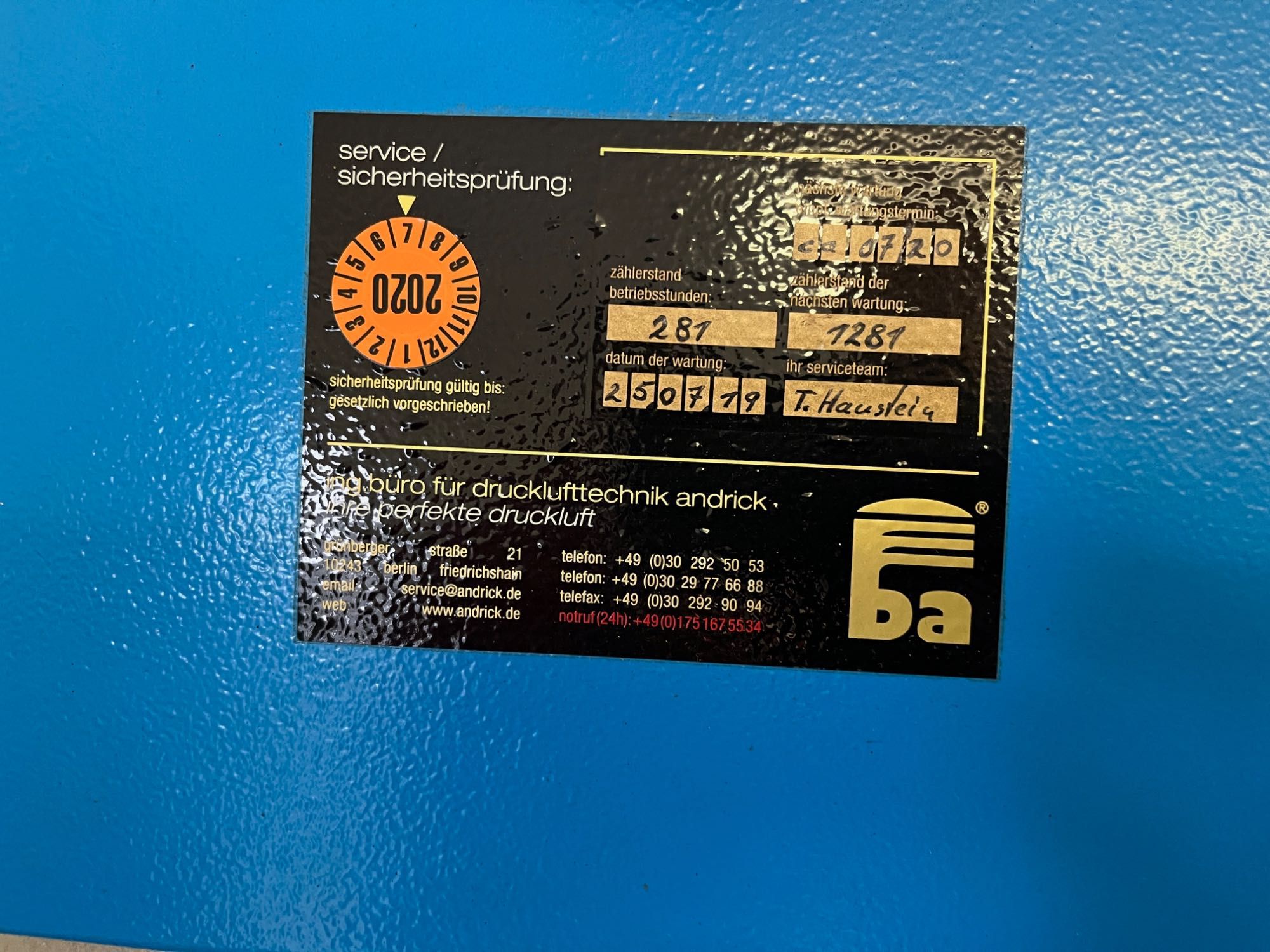 Kompresor BAUER Typ G15.1-11 5F02 SPEZ hel, powietrze