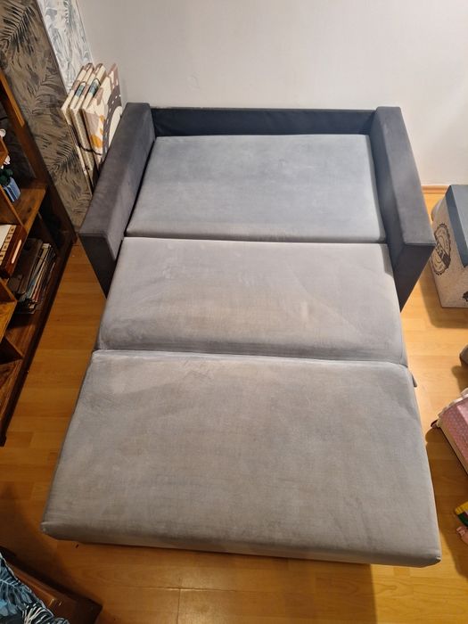 Sofa amerykańska rozkładana szara