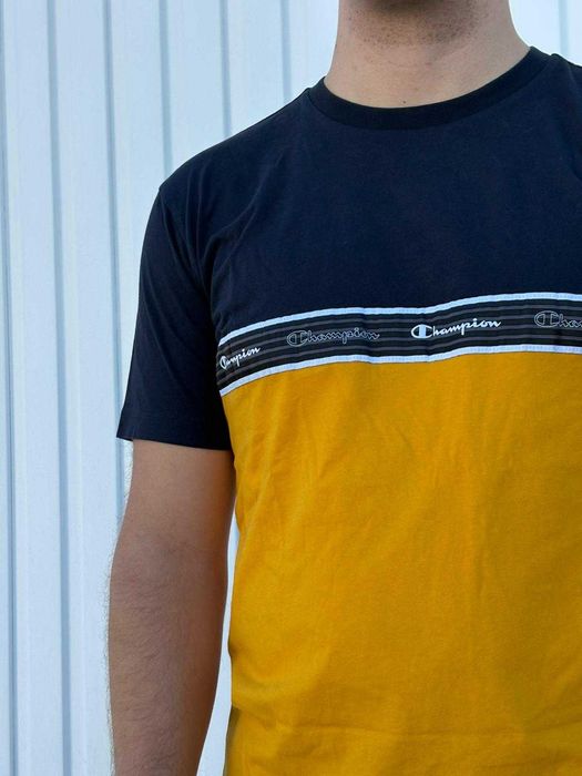 T-shirt Champion Original M | Azul Marinho & Amarelo Mostarda |