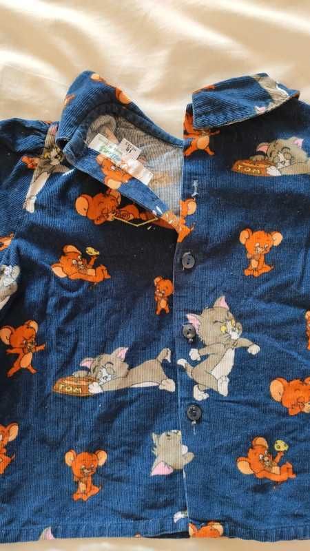 Camisa azul marinho Tom & Jerry, 18 meses, marca mini Ramilans