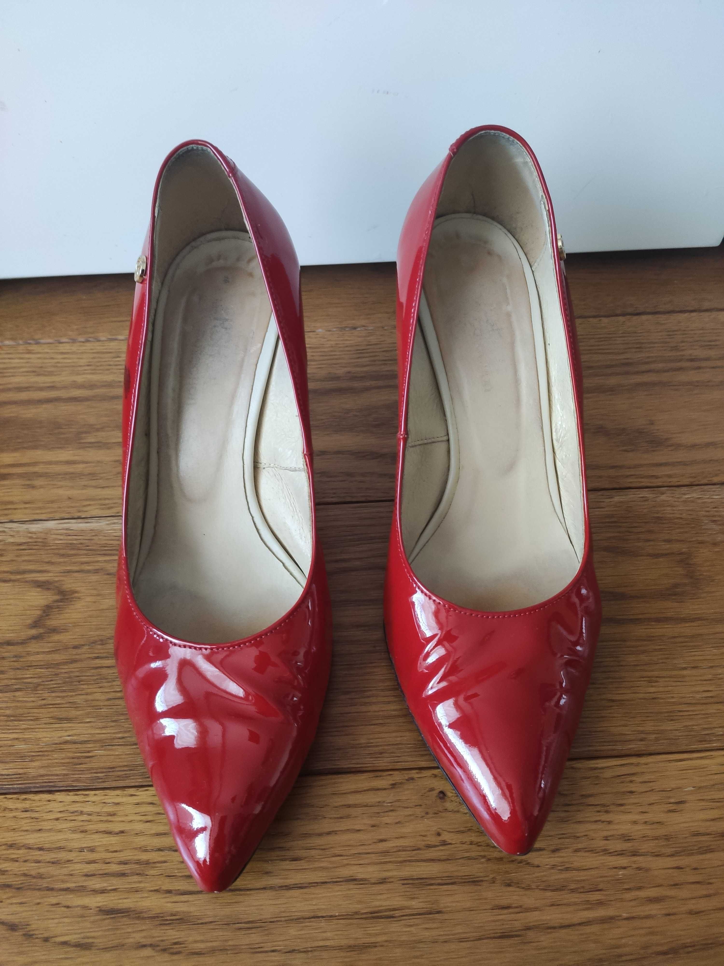 Szpilki czerwone, Intershoe, rozmiar 38