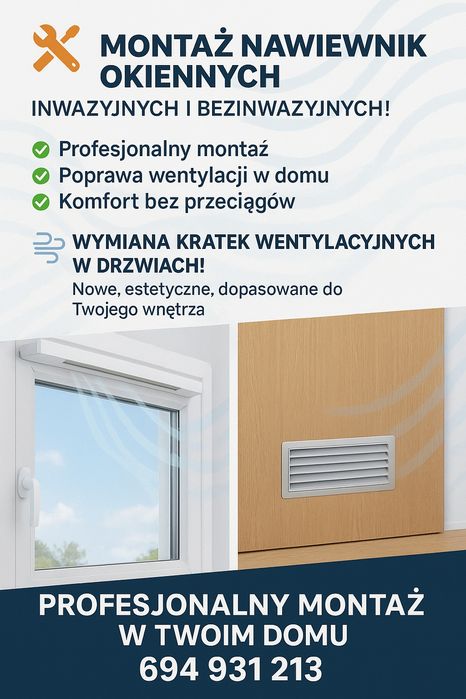 Montaż NAWIEWNIKÓW  OKIENNYCH 

Inwazyjnych i