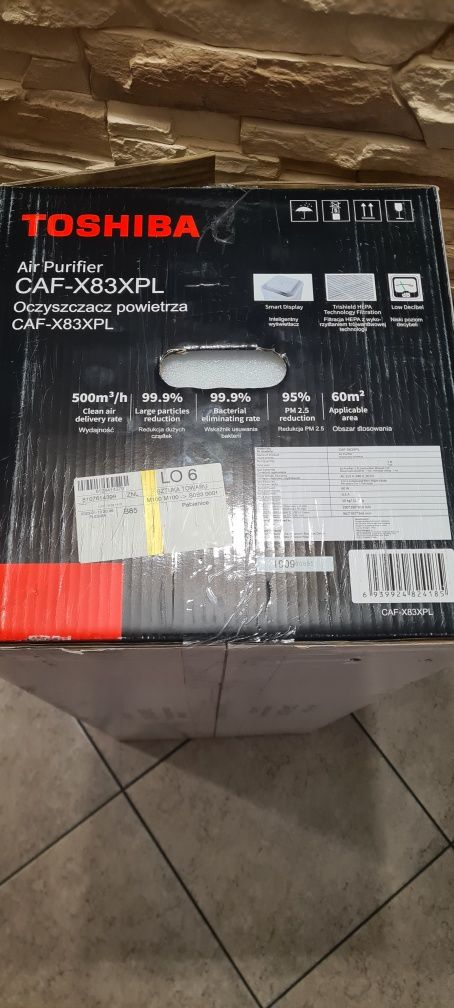Oczyszczacz powietrza Toshiba CAF-X83XPL + jonizacja