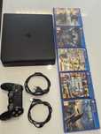 PlayStation 4 Slim 1TB + pad + 5 gier