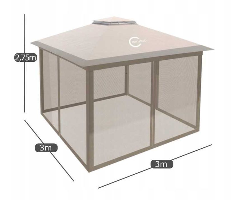Namiot pawilon Ogrodowy 3X3 M AUTOMAT z moskitierą IMPREZOWY HANDLOWY