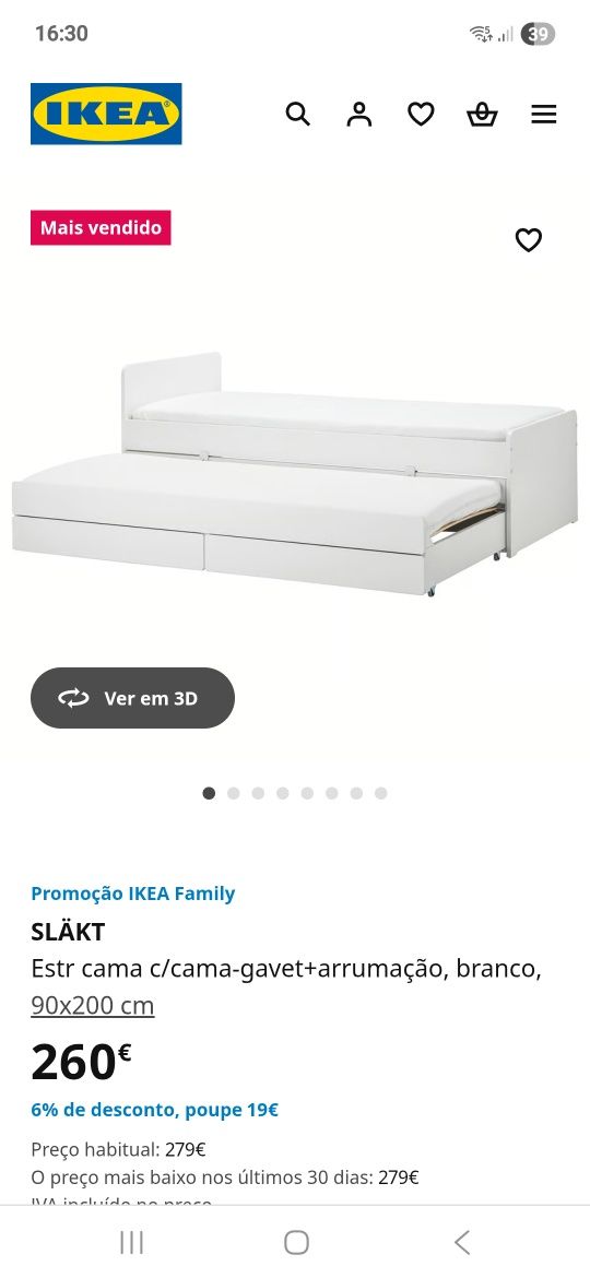 Cama solteiro sem gaveta e colchão