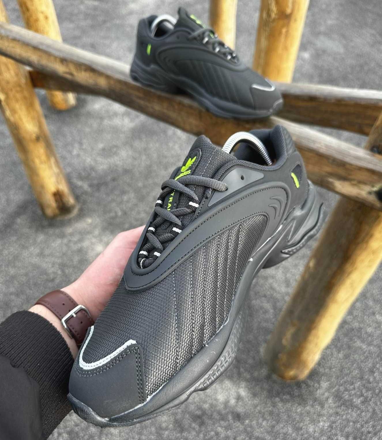 Мужские кроссовки Адидас черные кожаные Adidas Натуральная кожа