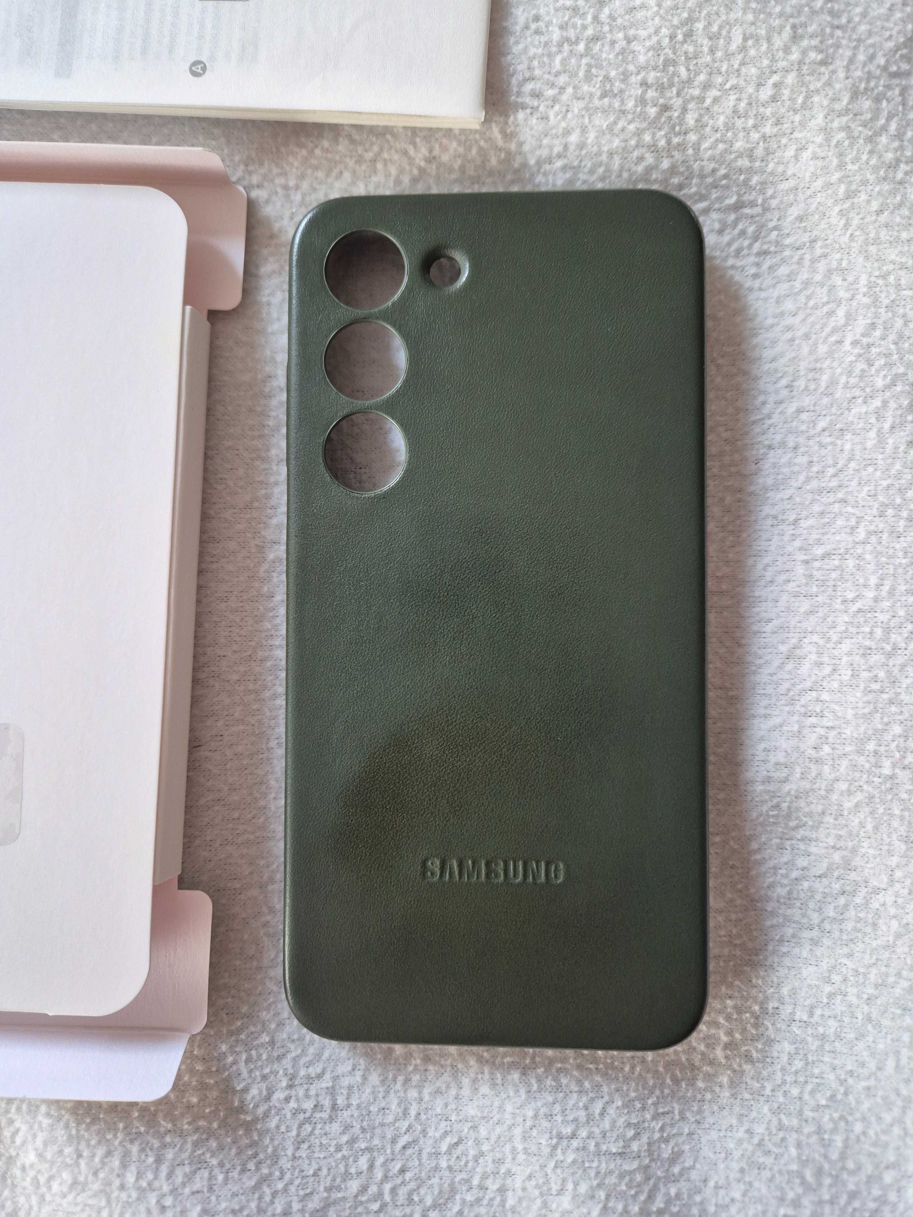 Etui na telefon Samsung Galaxy S23 Leather Case - zielone