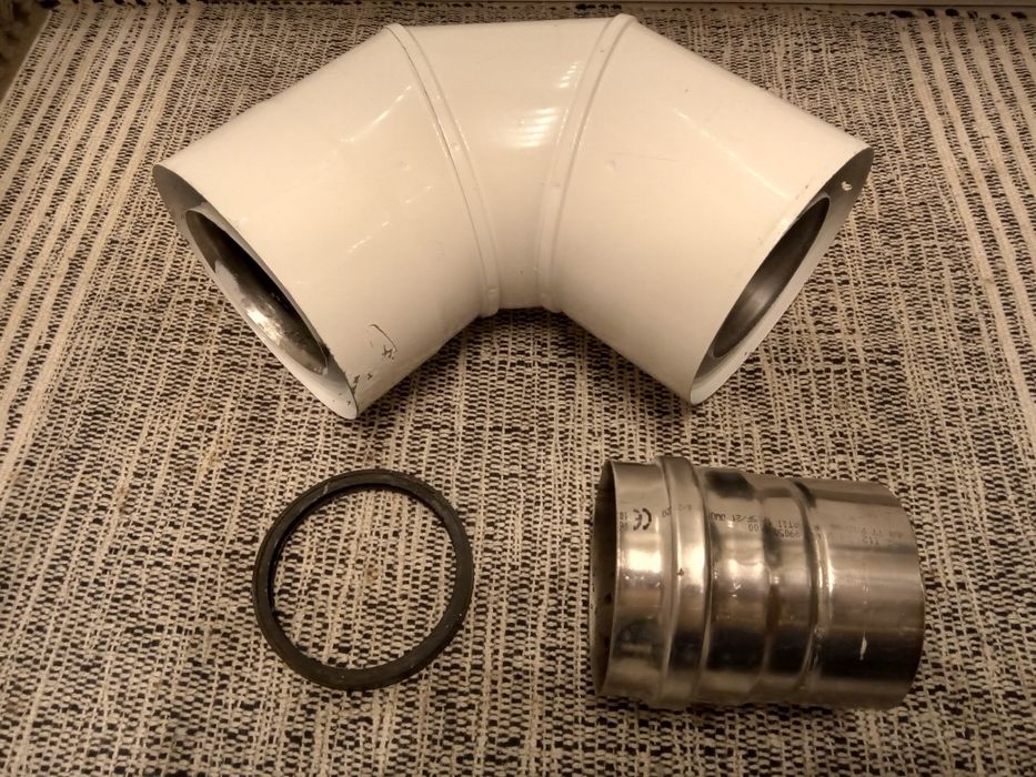 Kolano 80/125 90 stopni dwuścienne spalinowo powietrzne kocioł gazowy