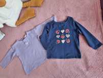 Zestaw bluz kaftanik dla dziewczynki H&M rozm 86 +bluza rozm 74-80