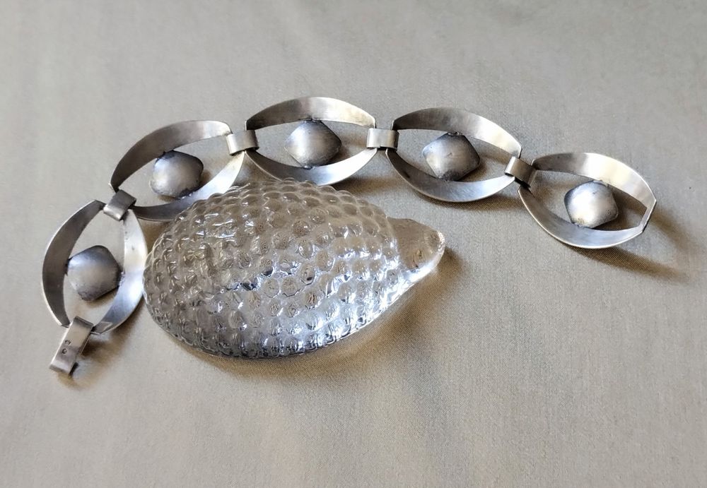 Unikatowa bransoletka srebrna, wzór Juwelia. Lata 70 te.