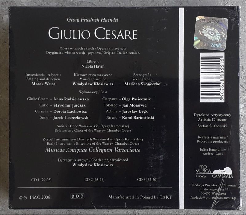 Georg Friedrich Handel "Giulio Cesare" | Warsaw Chamber Opera 3 CD