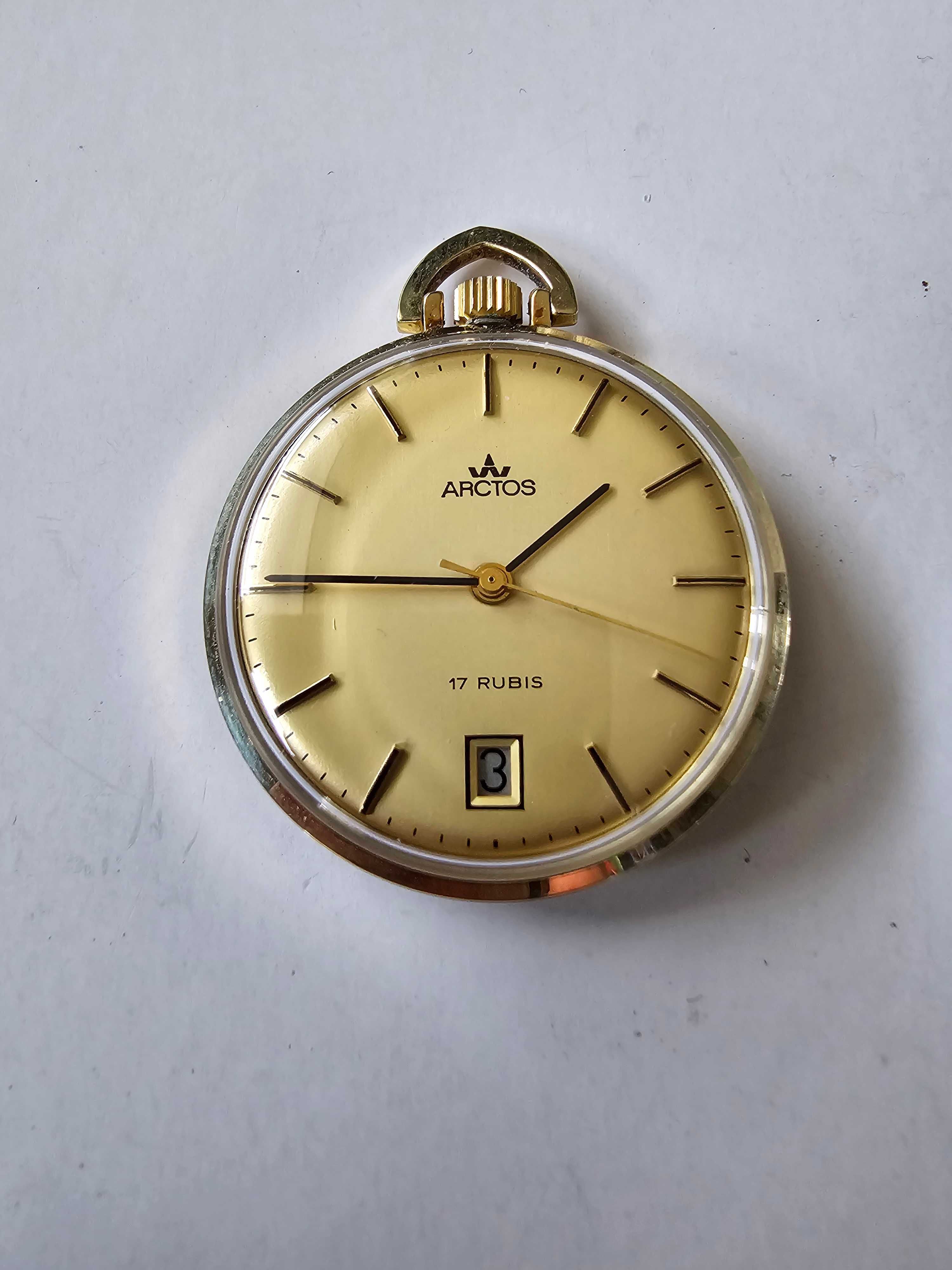 Arctos złoty zegarek kieszonkowy 17 rubis 14k pr. 585