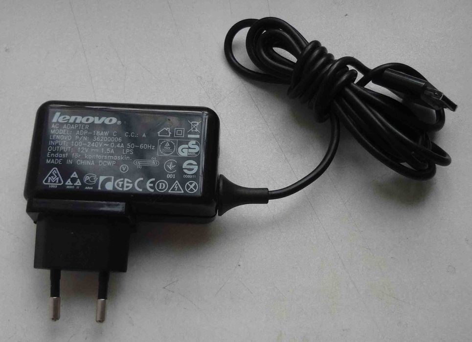 блок питания к планшету Lenovo ADP-18AW 12V 1.5A зарядка