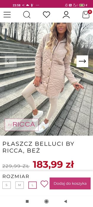 Kurtka pikowana płaszczyk andżela bez l