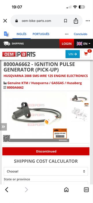 Pikc-up para ktm-husqvarna