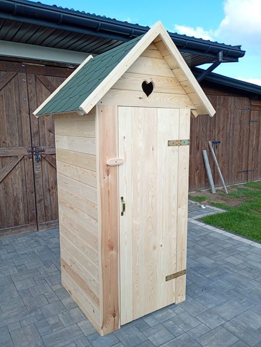 Nowy wychodek kibel szalet toaleta drewniana WC  na działkę budowe