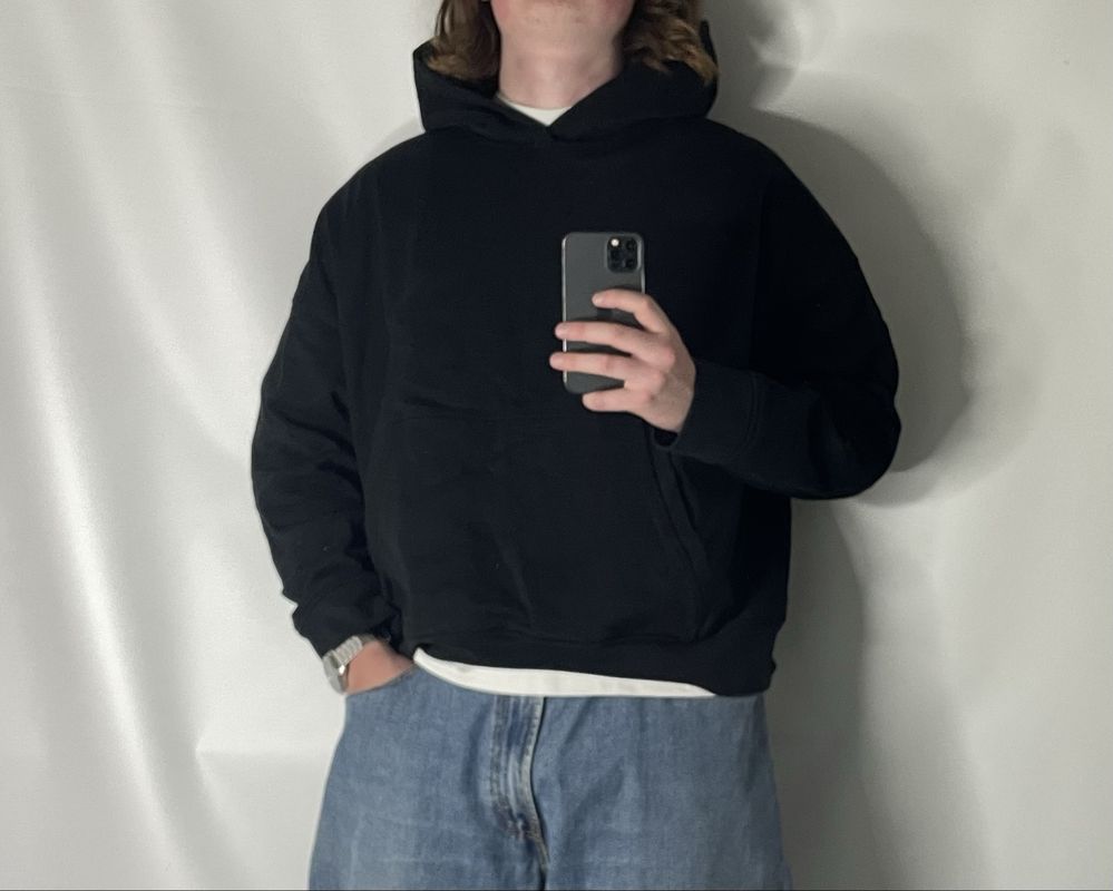 Базовий оверсайз худі чорний Baggy Oversized Hoodie худи худак yzy y3