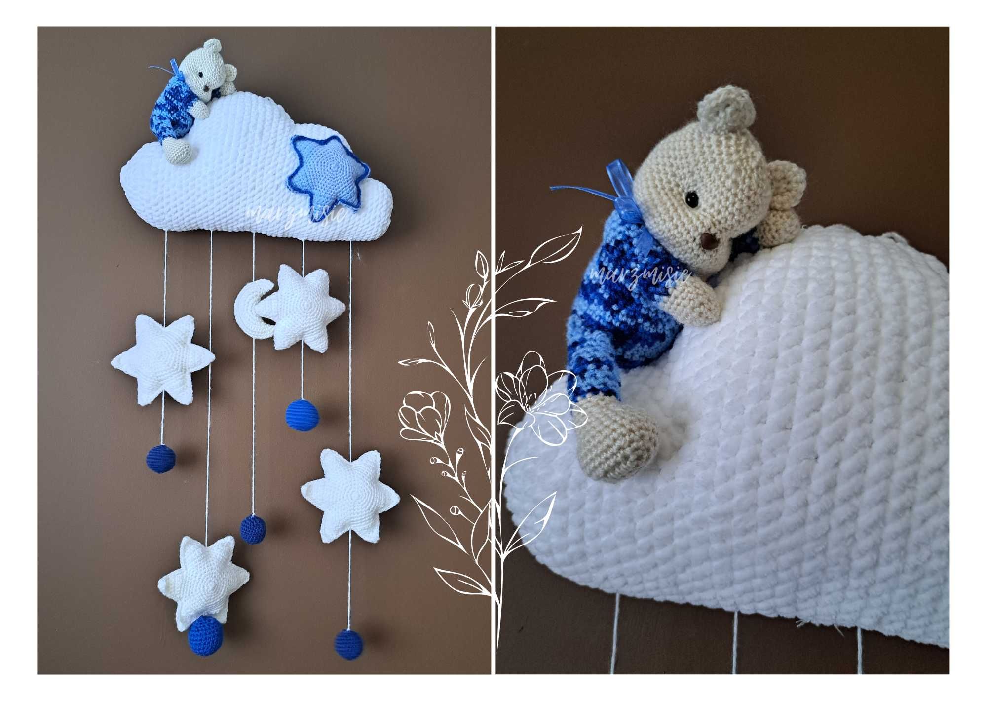 Dekoracja dla dzieci na szydełku, maskotka amigurumi, miś handmade