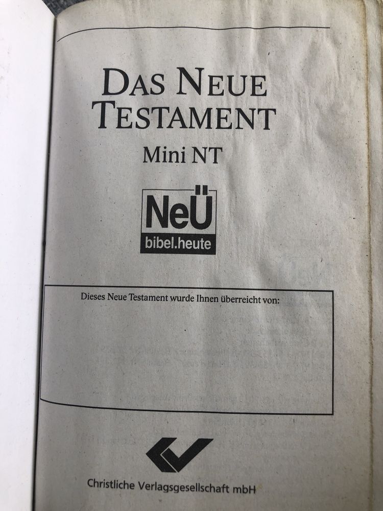 Die Bibel mini- NT - (biblia w jezyku niemiecku)